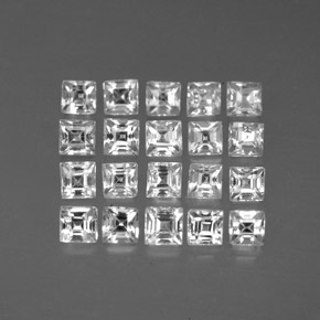캐럿 천연 화이트 사파이어 보석, 스퀘어, 2.5×2.5 mm, VVS-VS