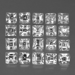 캐럿 천연 화이트 사파이어 보석, 스퀘어, 2.5×2.5 mm, VVS-VS