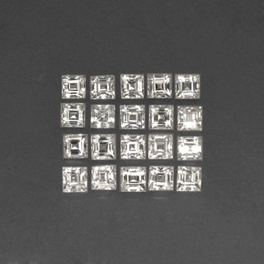 캐럿 천연 화이트 사파이어 보석, 스퀘어, 2.6×2.6 mm, VVS-VS