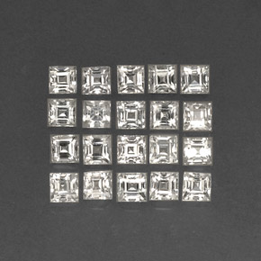 캐럿 천연 화이트 사파이어 보석, 스퀘어, 2.6×2.6 mm, VVS-VS