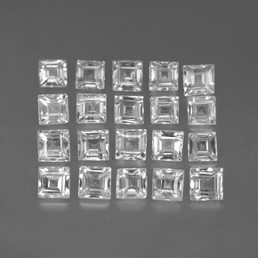 캐럿 천연 화이트 사파이어 보석, 스퀘어, 2.6×2.6 mm, VVS-VS