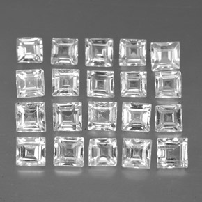 캐럿 천연 화이트 사파이어 보석, 스퀘어, 2.6×2.6 mm, VVS-VS