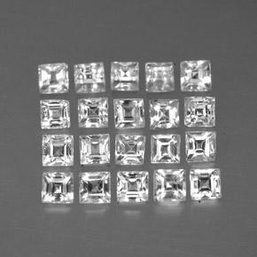 캐럿 천연 화이트 사파이어 보석, 스퀘어, 2.6×2.6 mm, VVS-VS