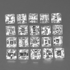 캐럿 천연 화이트 사파이어 보석, 스퀘어, 2.6×2.6 mm, VVS-VS