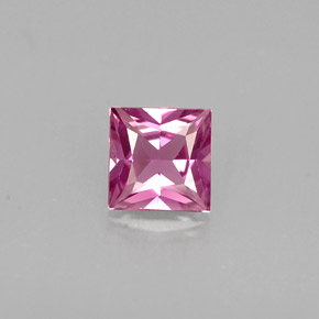 0.51캐럿 천연 핑크빛 퍼플 사파이어, 스퀘어, 4.6×4.4 mm, VVS-VS