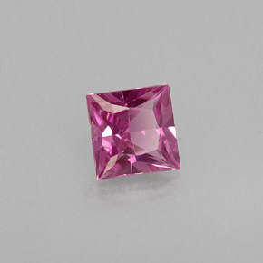 0.51캐럿 천연 핑크빛 퍼플 사파이어, 스퀘어, 4.6×4.4 mm, VVS-VS