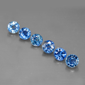 캐럿 천연 라이트 블루 사파이어 보석, 라운드 컷, 3.57 mm, VVS-VS