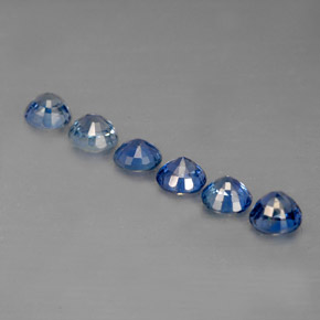 캐럿 천연 라이트 블루 사파이어 보석, 라운드 컷, 3.57 mm, VVS-VS