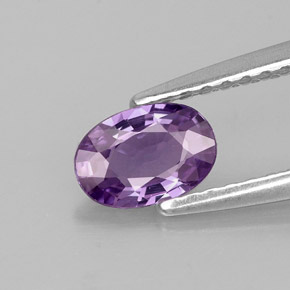 0.52캐럿 천연 바이올렛 사파이어, 타원형 컷, 6.1×4.2 mm, VVS
