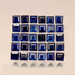 캐럿 천연 딥 블루 사파이어 보석, 스퀘어, 2×2 mm, VVS-VS