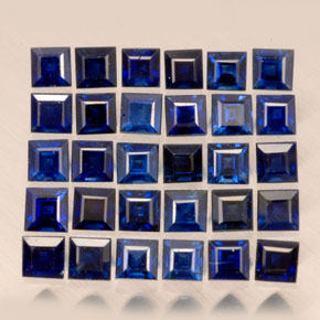 캐럿 천연 딥 블루 사파이어 보석, 스퀘어, 2×2 mm, VVS-VS