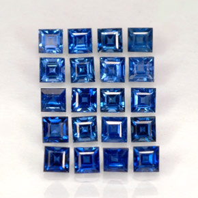 캐럿 천연 콘플라워 블루 사파이어 보석, 스퀘어, 1.9×1.9 mm, VVS-VS