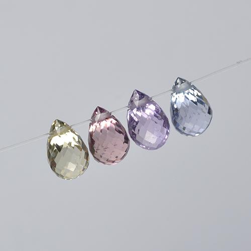 2.61캐럿 천연 멀티컬러 사파이어 보석, 브리올레트, 5.9×3.7 mm, VVS-VS