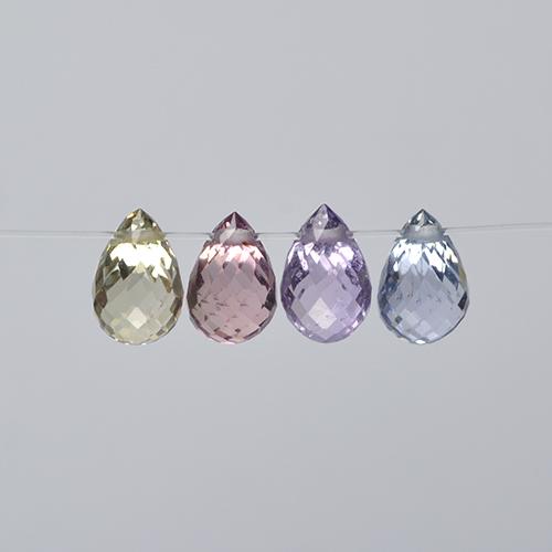 2.61캐럿 천연 멀티컬러 사파이어 보석, 브리올레트, 5.9×3.7 mm, VVS-VS