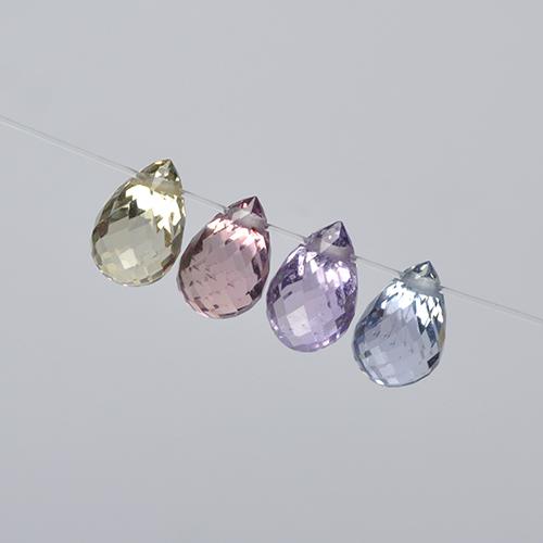 2.61캐럿 천연 멀티컬러 사파이어 보석, 브리올레트, 5.9×3.7 mm, VVS-VS