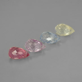 캐럿 천연 멀티컬러 사파이어 보석, 브리올레트, 5.5×3.5 mm, VVS-VS