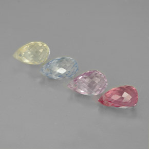 캐럿 천연 멀티컬러 사파이어 보석, 브리올레트, 5.5×3.5 mm, VVS-VS
