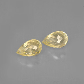 캐럿 천연 라이트 옐로우 사파이어 보석, 브리올레트, 5.9×3.8 mm, VVS-VS
