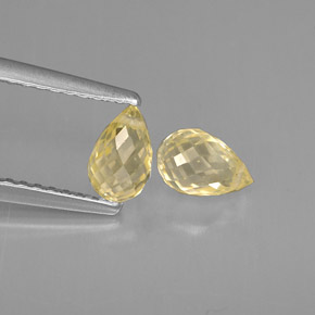 캐럿 천연 라이트 옐로우 사파이어 보석, 브리올레트, 5.9×3.8 mm, VVS-VS