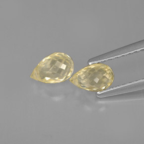 캐럿 천연 라이트 옐로우 사파이어 보석, 브리올레트, 5.9×3.8 mm, VVS-VS