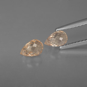 캐럿 천연 라이트 오렌지 사파이어 보석, 브리올레트, 5.7×3.8 mm, VVS-VS
