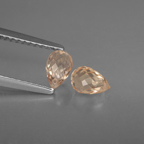 캐럿 천연 라이트 오렌지 사파이어 보석, 브리올레트, 5.7×3.8 mm, VVS-VS