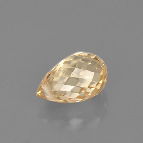 1.12캐럿 천연 노란빛 골든 사파이어, 브리올레트, 6.9×4.4 mm, VS
