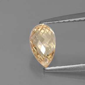 1.12캐럿 천연 노란빛 골든 사파이어, 브리올레트, 6.9×4.4 mm, VS
