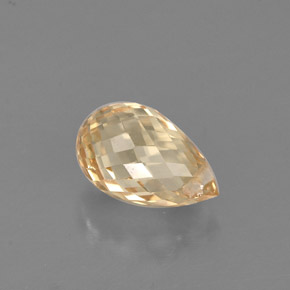 1.12캐럿 천연 노란빛 골든 사파이어, 브리올레트, 6.9×4.4 mm, VS