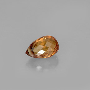 0.91캐럿 천연 옐로우 오렌지 사파이어, 브리올레트, 6.3×4.1 mm, VVS-VS