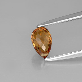 0.91캐럿 천연 옐로우 오렌지 사파이어, 브리올레트, 6.3×4.1 mm, VVS-VS