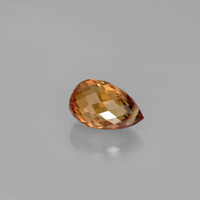 0.91캐럿 천연 옐로우 오렌지 사파이어, 브리올레트, 6.3×4.1 mm, VVS-VS