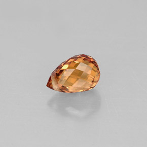 0.89캐럿 천연 붉은빛 오렌지 사파이어, 브리올레트, 6.1×4.2 mm, VVS-VS