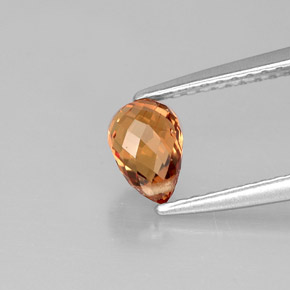 0.89캐럿 천연 붉은빛 오렌지 사파이어, 브리올레트, 6.1×4.2 mm, VVS-VS