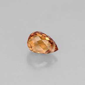 0.89캐럿 천연 붉은빛 오렌지 사파이어, 브리올레트, 6.1×4.2 mm, VVS-VS