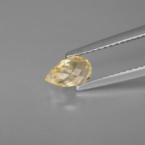 1.07캐럿 천연 골든 옐로우 사파이어, 브리올레트, 6.8×4 mm, VS