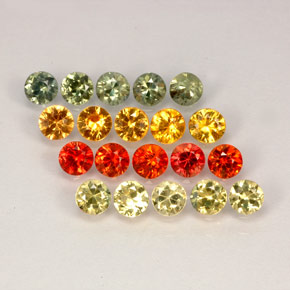 캐럿 천연 멀티컬러 사파이어 보석, 라운드 컷, 2.98 mm, VVS-VS