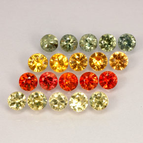 캐럿 천연 멀티컬러 사파이어 보석, 라운드 컷, 2.98 mm, VVS-VS