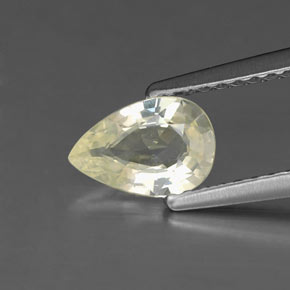 0.81캐럿 천연 라이트 옐로우 사파이어, 배 모양, 7.5×5.1 mm, VS