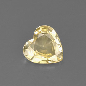0.59캐럿 천연 라이트 옐로우 사파이어, 하트 모양, 5.6×5.5 mm, VS