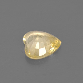 0.59캐럿 천연 라이트 옐로우 사파이어, 하트 모양, 5.6×5.5 mm, VS