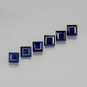 캐럿 천연 딥 블루 사파이어 보석, 스퀘어, 3.1×3.1 mm, VS