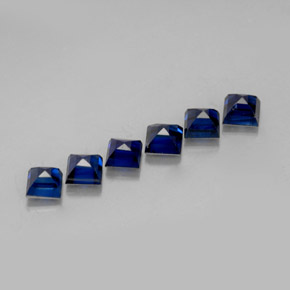캐럿 천연 딥 블루 사파이어 보석, 스퀘어, 3.1×3.1 mm, VS