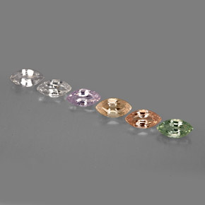 캐럿 천연 멀티컬러 사파이어 보석, 마퀴즈, 5.1×2.7 mm, VVS