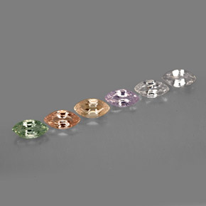 캐럿 천연 멀티컬러 사파이어 보석, 마퀴즈, 5.1×2.7 mm, VVS