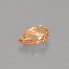 0.91캐럿 천연 옐로우 오렌지 사파이어, 브리올레트, 6.8×4.1 mm, VVS-VS