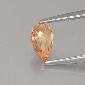 0.91캐럿 천연 옐로우 오렌지 사파이어, 브리올레트, 6.8×4.1 mm, VVS-VS