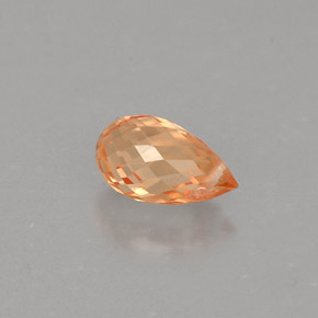 0.91캐럿 천연 옐로우 오렌지 사파이어, 브리올레트, 6.8×4.1 mm, VVS-VS