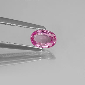 0.46캐럿 천연 핑크 사파이어, 타원형 컷, 5.8×4.1 mm, VVS