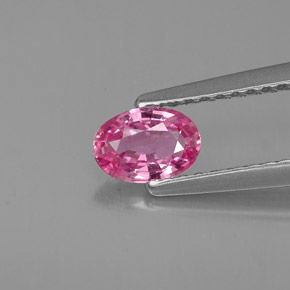 0.51캐럿 천연 핑크 사파이어, 타원형 컷, 6×4.2 mm, VVS